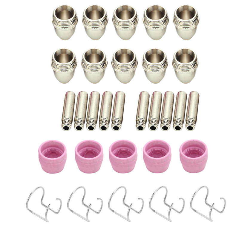 Ceramic Air Plasma Cutter Consumables Contact Tips For SG‑55 AG‑60 WSD‑60P: 30pcs