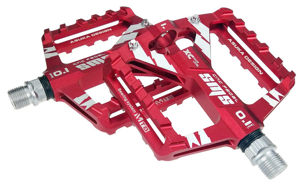 1 Pair Wide Platform Bike Pedals Big Foot Pedales Aluminium Alloy Mountain Bike Pedals MTB Accessories: Red
