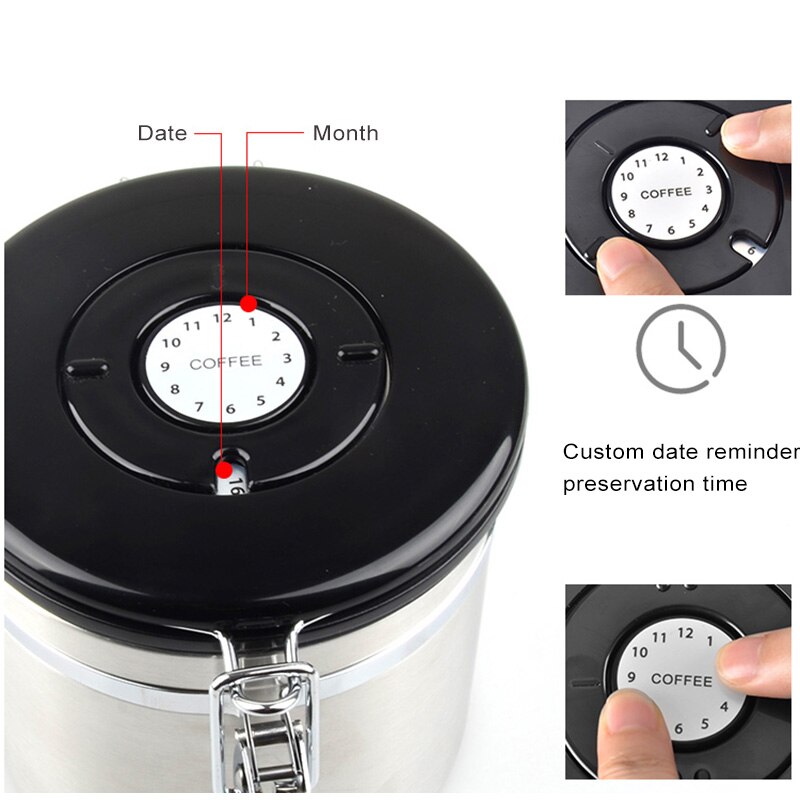 GUNOT Metall Kaffee Behälter Lagerung Kanister Kaffee Lagerung Flasche Edelstahl Kaffee Lagerung Krug murmeln Zucker Tee Container