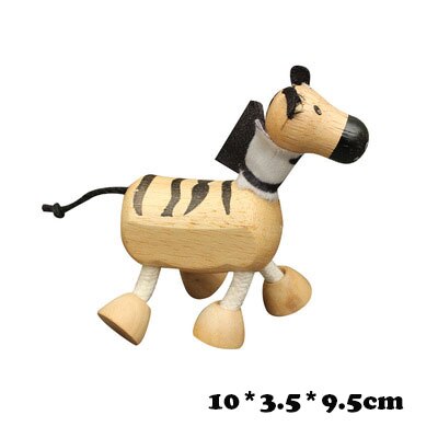 Bambini Del Fumetto Selvaggio Modelli Animali Giocattolo di legno/Legno Zoo Personaggi Leone Elefante Tigre Ippopotamo Coccodrillo Panda Regalo Di Compleanno: zebra