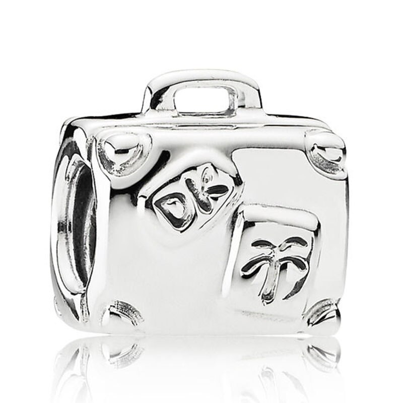 Camera Aeroplane Christmas Train Adventure Travel Bag Suitcase Charm 925 Sterling Silver Beads Fit Bracelet DIY Jewelry: P-D-2482