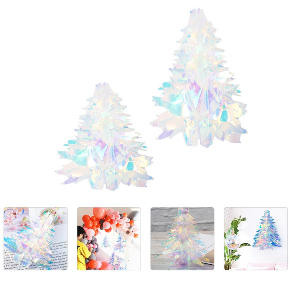 2 Stuks Kerstboom Hanger Iriserende Film Opknoping Decoratie Voor Xmas Wedding