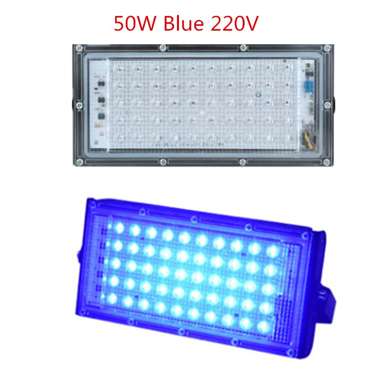 Led Jodiumlamp 50W 55W Rgb Rood Blauw Groen Warm Wit Ac 220V Schijnwerper Refletor Buitenverlichting Reclame