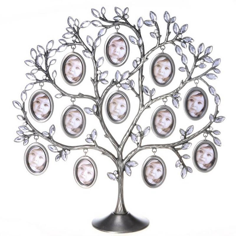 Porte-photo accrochable d'arbre familial | 30x30cm, support à 12 cadres, présentoir de Table, décoration de bureau, , directe