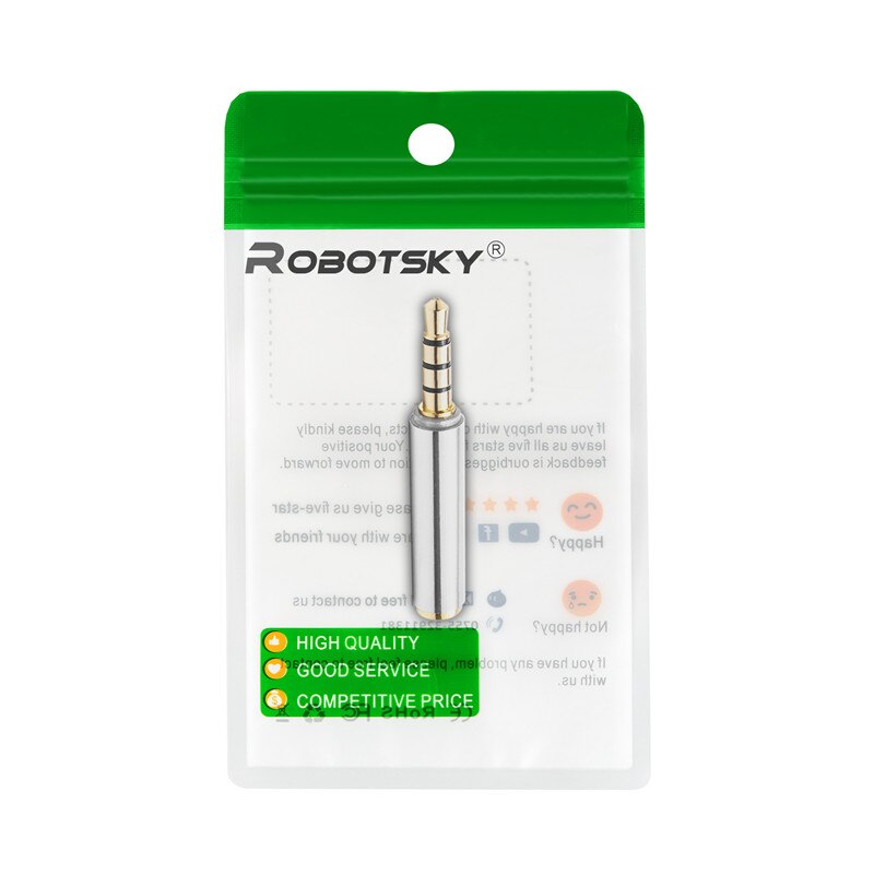Robotsky Universial 3.5Mm Man-vrouw Audio Adapter Ctia Om Omtp Hoofdtelefoon Oortelefoon Jack Converter Voor Iphone Htc Samsung