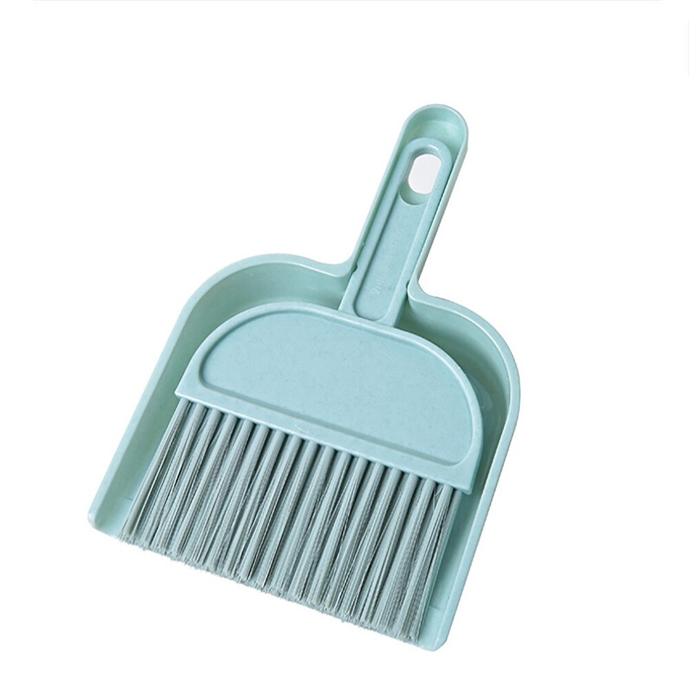 Mini de madera Escritorio de barrido cepillo limpieza pequeño escoba recogedor conjunto escoba hilder cubierta escoba cepillo barrer Balai Vassoura fácil L * 5: Azul marino