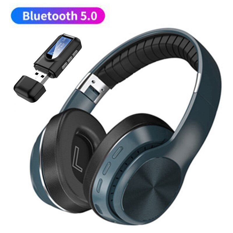 PC TV Laptop Wireless Gamer Headphones with Mic 8D Stereo 500mAh Gaming Headset Music Helmet with Bluetooth USB AUX Transmitter: Default Title