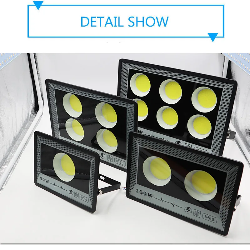 50/100/200/300/400/500w led-projektører,  ac 175-265v udendørs vægprojektører, spotlight,  ip66 vandtætte led-gadelamper