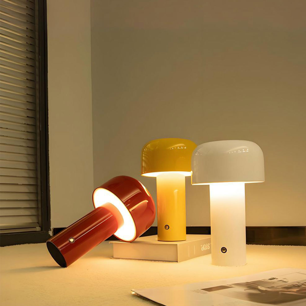 Italiaanse Paddestoel Tafellamp Draagbare Draadloze Touch Oplaadbare Nachtlamp USB Bureaulamp Desktop Decoratie Slaapkamer Nachtlampje