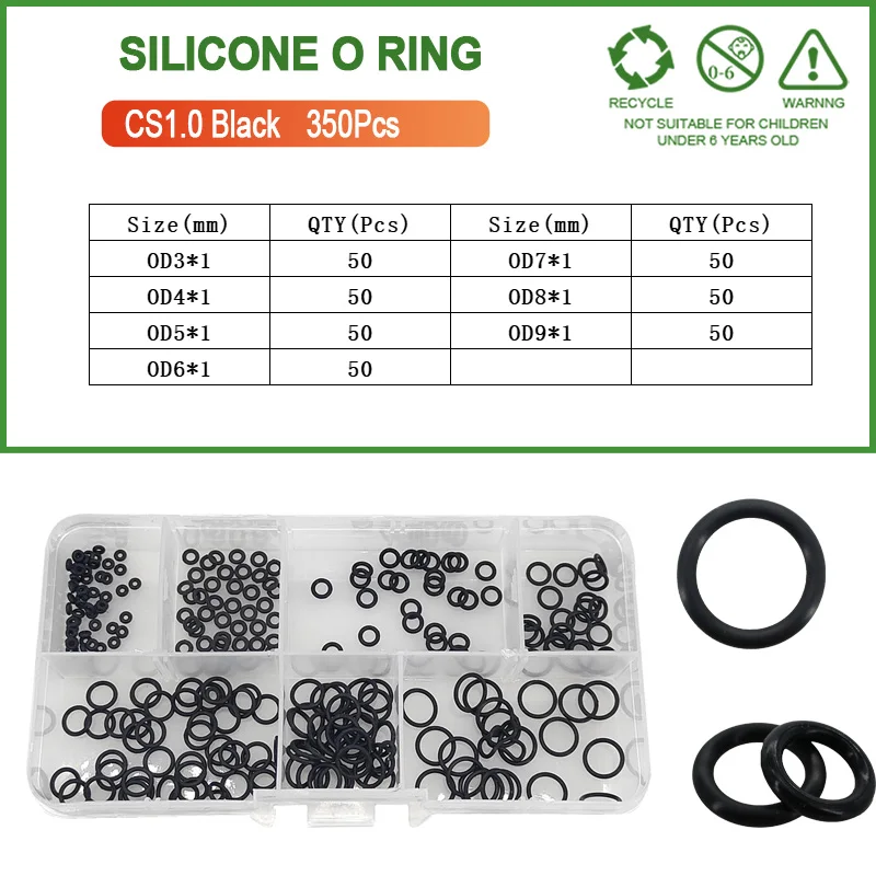 Silicone Seal Rings Set Pressure Washer Spacer Rubber O-ring Plumbing Gasket Oil Resistant nbr O Ring High Temperature Oring Kit: Orange