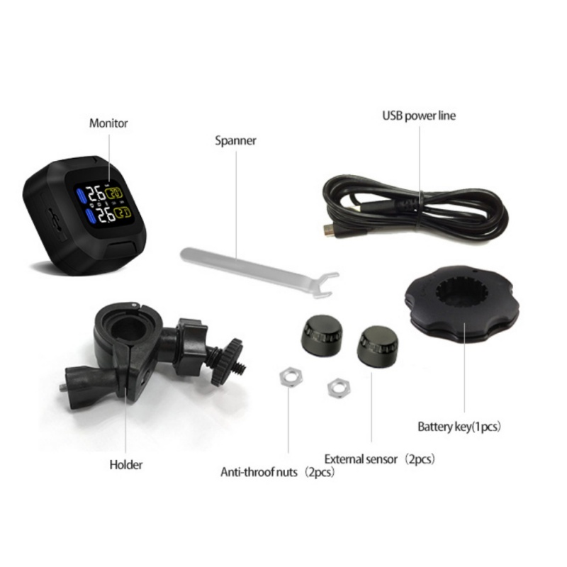 Waterproof Motorcycle tpms tire pressure sensor Real Time Wireless Mini external/internal sensor tire pressure Monitoring System