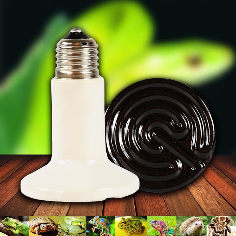 Heating Lamp Infrared Emitter Ceramic Heated Bulb 220V For Pet Reptile 25W-200W 90MM*105MM