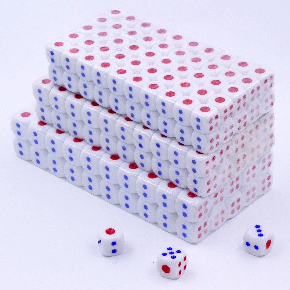 100 pièces Standard en plastique 10mm jeu blanc Decider dés Die RPG jouet babiole