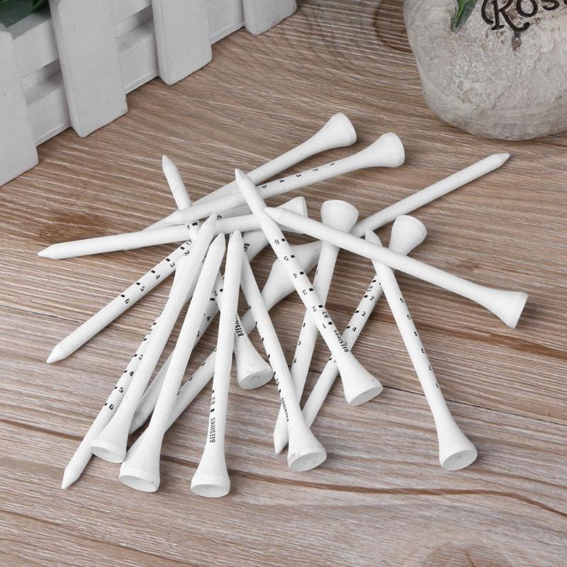 80 pièces 83mm t-shirts de Golf en bois système blanc rayé échelle numérique t-shirts de Golf accessoires