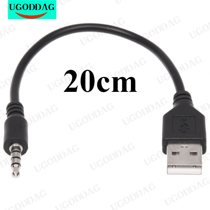 Wtyczka 3,5 mm AUX audio Jacek na USB 2.0 męnarty kabel ładowarki adapter robić samochodu MP3