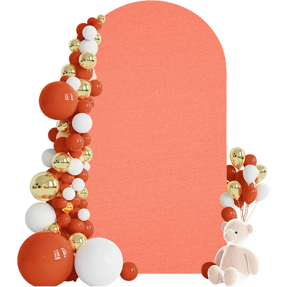 1pc, Wedding Arch Cover White Spandex Fitted 2-Sided Wedding Arch Stand Covers Round Top Arch Backdrop Cover For Birthday Party: light brown / 150*125