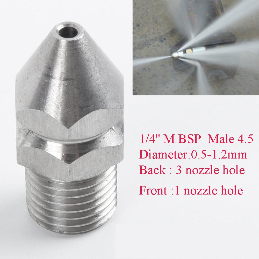 1/4&#39;&#39; 3/8 &#39;&#39; Cleaning Nozzle Pressure Washer Drain Sewer Cleaning Pipe Jetter Spray Nozzle 4 Jet Garden Accessories Tools: 1