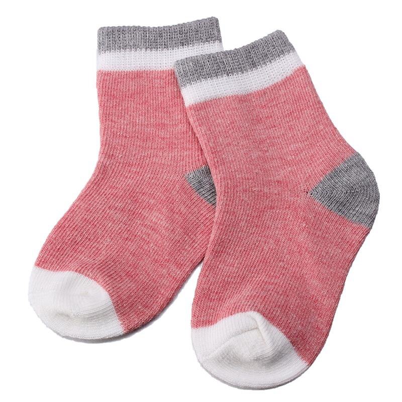 4 Paare Baby Kleinkind Jungen Mädchen freundlicher Weiche Baumwolle Socken Streifen Polka Punkt SocksColors: Rosa Größen: M (1-3 Jahre)