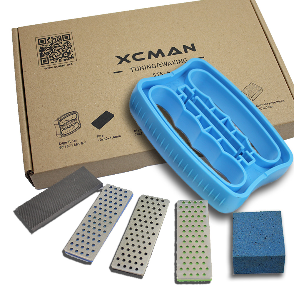 XCMAN Alpine Freeride Snowboard Edge Bevel Tuning Kit Edge Care Kit -Side Ski Angle Tool +3 diamonds File +Gummi stone