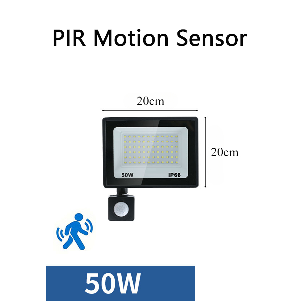 LED PIR Motion Sensor Floodlight Wall Light White LED Light Waterproof 100W 50W 30W 20W 10W LED Spotlight Outdoor For Garden: Beige / RGB / 2700-9999K
