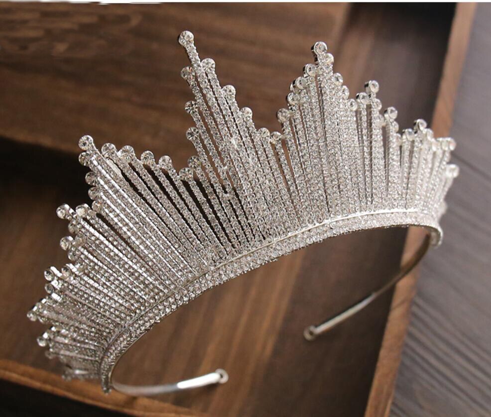 Bling bling sæt kroner øreringe brude smykker tilbehør bryllup diadem rhinestone krystal hovedstykke formel bolero brude wrap