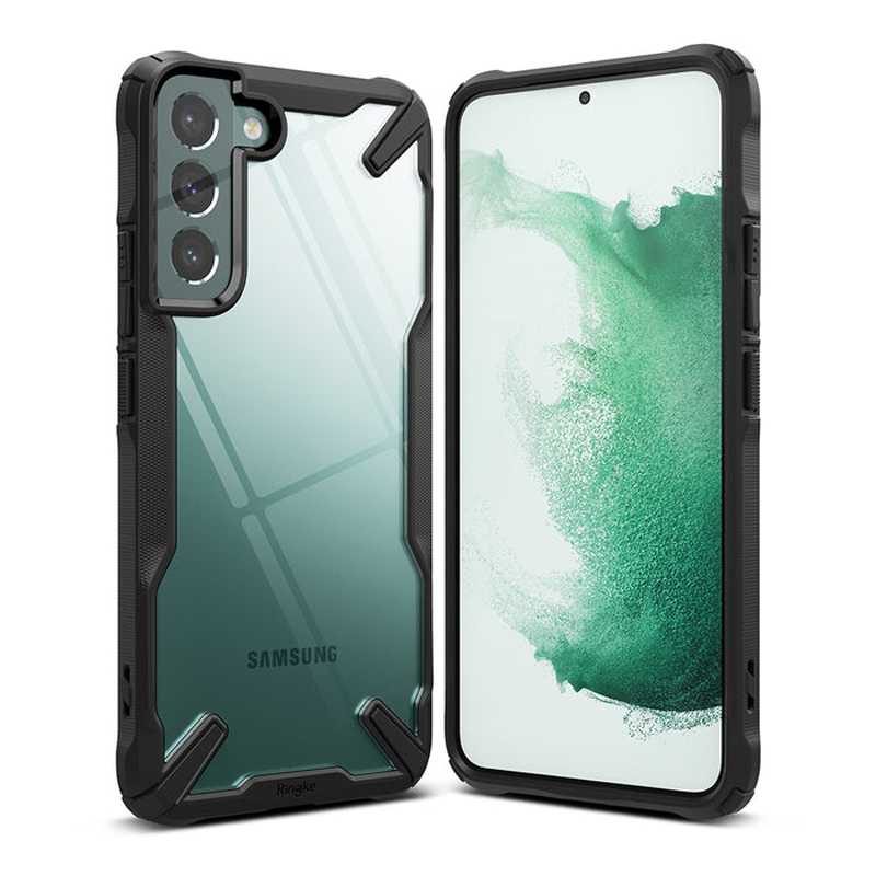 Ringke Fusion X Voor Samsung Galaxy S22 Case Bezel Verhoogde Clear Hard En Flexibele Tpu Frame Hybrid Anti-klop Telefoon Cover: Black for S22