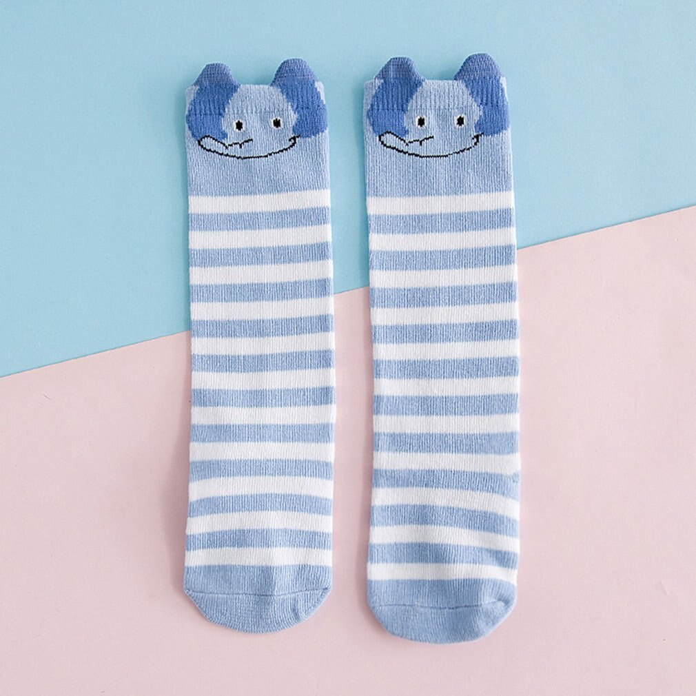 Chaussettes de dessin animé en renard lapin | 1 paire, chaussettes pour enfants, chaussettes au genou, fille, garçon, bébé Animal, bébé doux, chaussettes rayées, longues, 0-3ans, modèle: 1