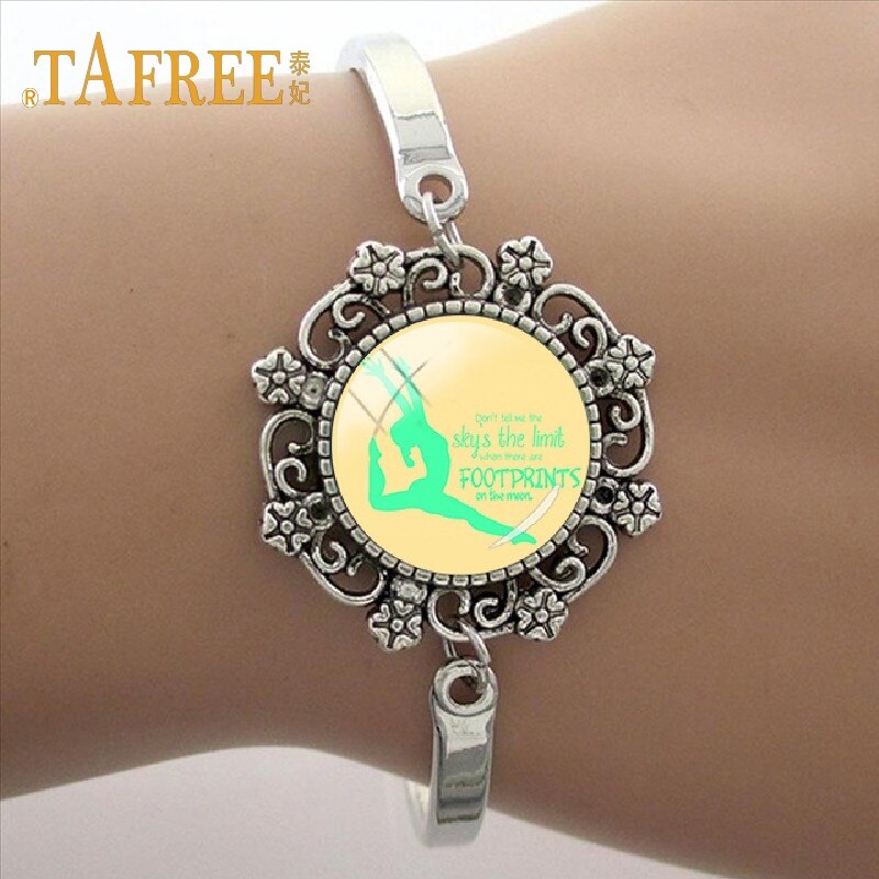 TAFREE Good bracelet Lace like gymnastics art photo Glass Dome Bracelet sport Charm Women's GY020: GY037