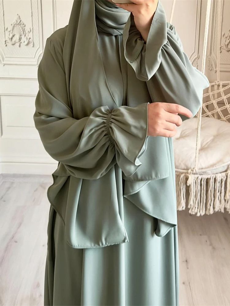 Ramadan muslimsk blygsam klädsel bönekläder för kvinnor eid abaya dubai kalkon islam kaftan mantel femme muslimska vestidos