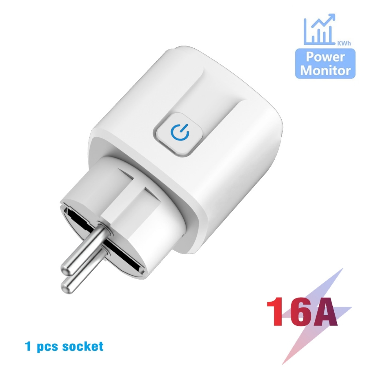 TASMOTA WiFi Plug Works With Matter Home Assitant Electric Consumption Monitoring 16A: Bundle1