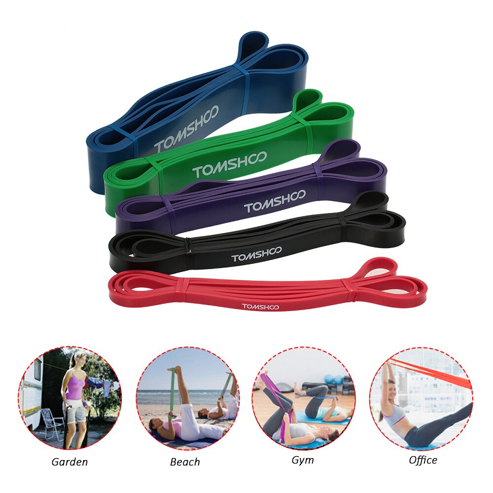 Tomshoo 208cm workout loop band pull up assist band stretch modstand band powerlifting bodybulding yoga assist mobility band