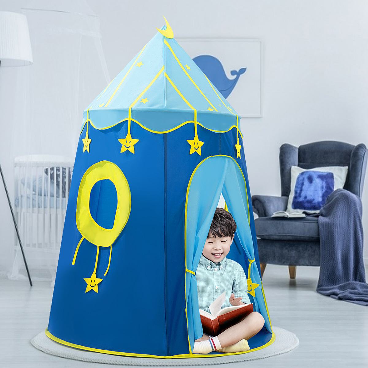 Kid Tent Huis Draagbare Prinses Kasteel 1.5M Hang Vlag Kinderen Teepee Tent Spelen Tent Verjaardag Christmas