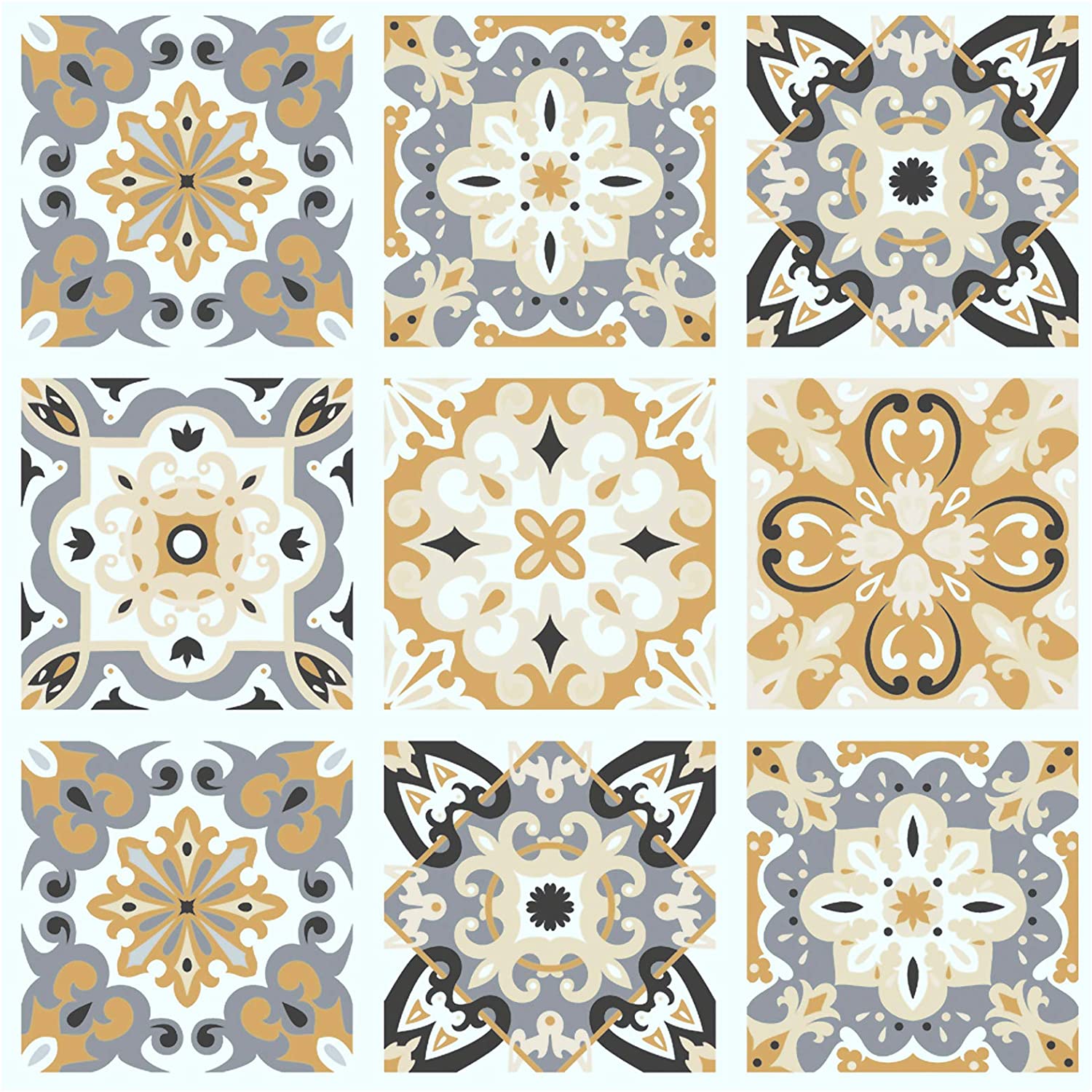 LUCKYYJ-Baldosas de Marruecos, papel tapiz extraíble Beige con múltiples salpicaduras, papel de Contacto autoadhesivo de vinilo para Baño