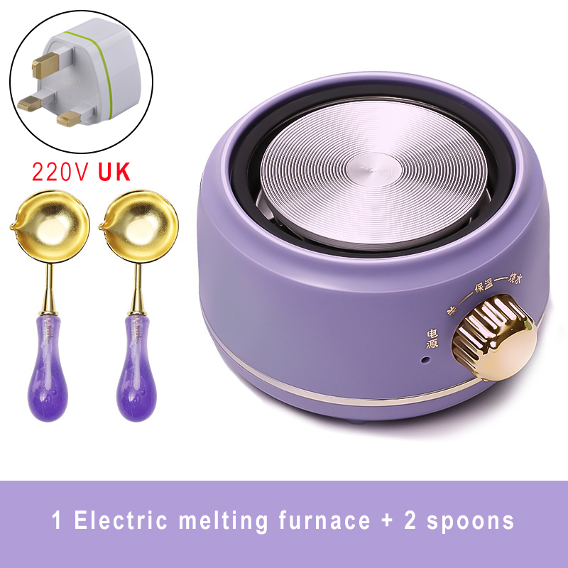 Duży piec elektryczny do pieczętowania, podgrzewacz do garnków, podgrzewacz elektryczny, kulki woskowe, topienie wosku, łyżka do pieczętowania lakiem: Niebieski