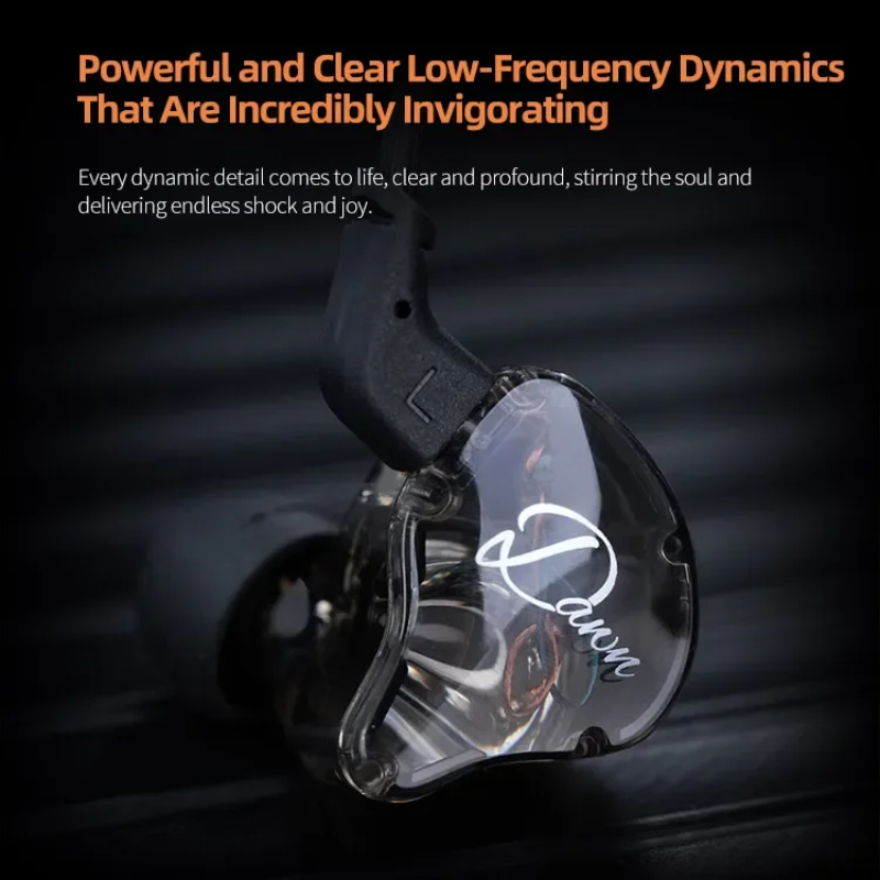 Kz dawn bedrade in-ear hifi-koptelefoon, volledig transparante muziekheadset, sport- en gaming-koptelefoon met microfoon.