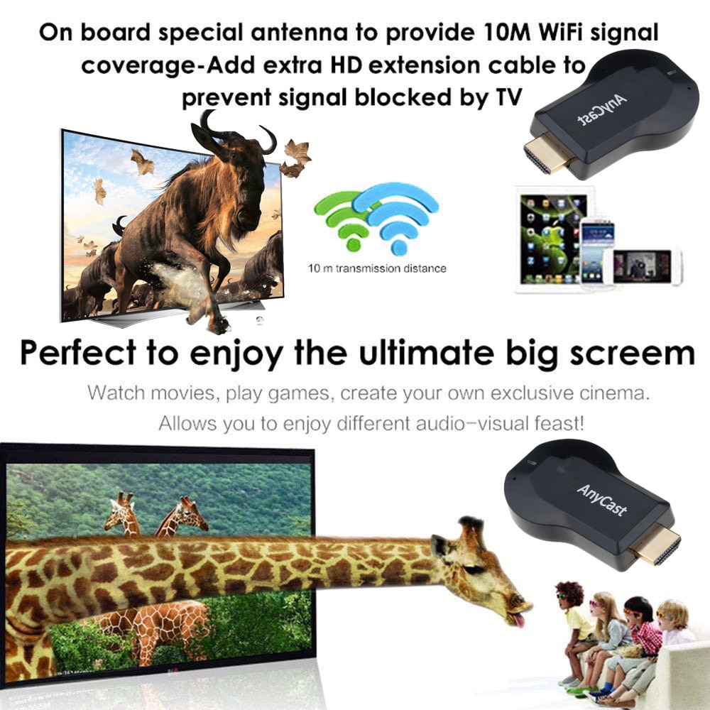 1080P Hdmi Tv Stick Wireless Wifi Beeldscherm Tv Dongle Receiver Anycast M2 Plus Voor Airplay Voor Dlna Miracast