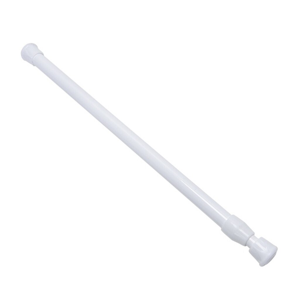 Adjustable Spring Loaded Bathroom Shower Curtain Rod Tension Extendable Telescopic Poles Rail Hanger White: C