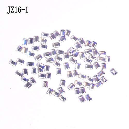 20pcs nail supply 3D glas 6 vormige losse steentjes/Nail art nail charm/nail steentjes/ 3D AB strass platte achterkant: JZ16-1