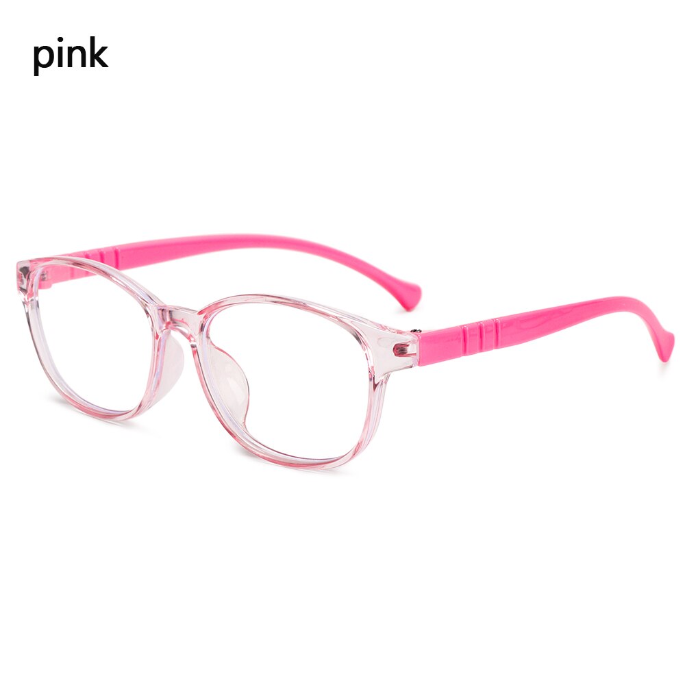 Kids Anti Blue Light Glasses Boys Girls Ultra Light PC Soft Frame Clear Lens Eyewear Eye Protection Computer Eyeglasses: type2-pink