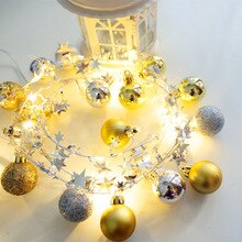 Seasonal String Light Décor 20 LED Christmas Home Wedding Lamp Entrance: Gold and silver