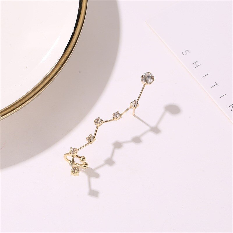 Charming Big Dipper Zircon Earrings Women Accessories Ear Stud Female Vintage Wedding Earrings Ladies