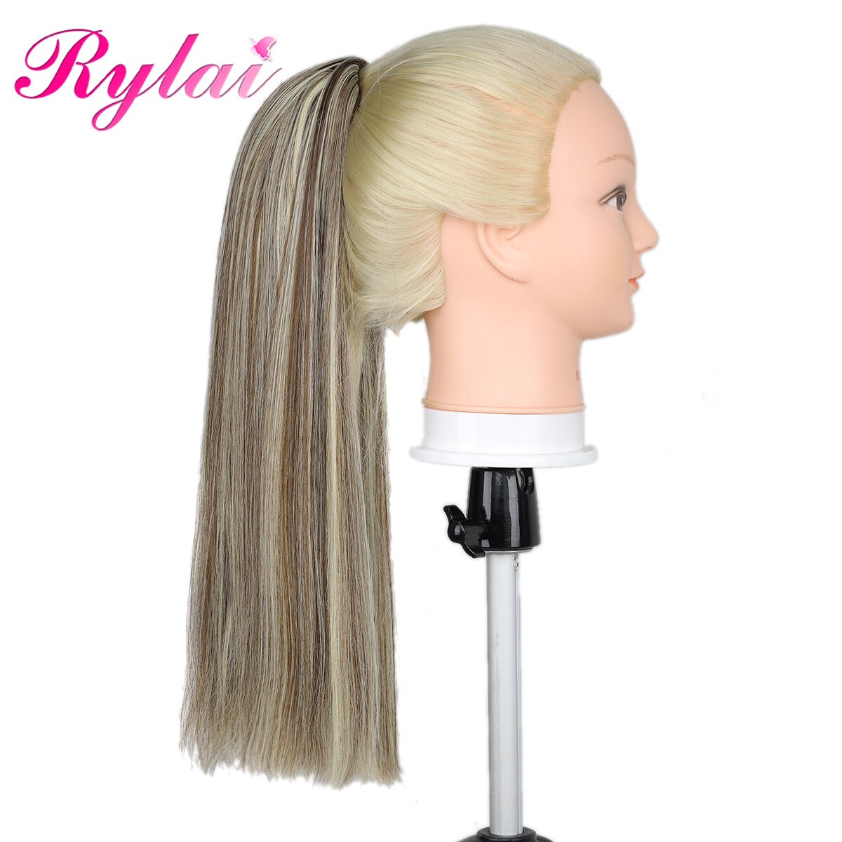 Straight Ponytail Hair Extensions Claw Clip Synthetic Pony Tail Extensions 18 Inches For Women Beautyhair By RYLAI: P10-613