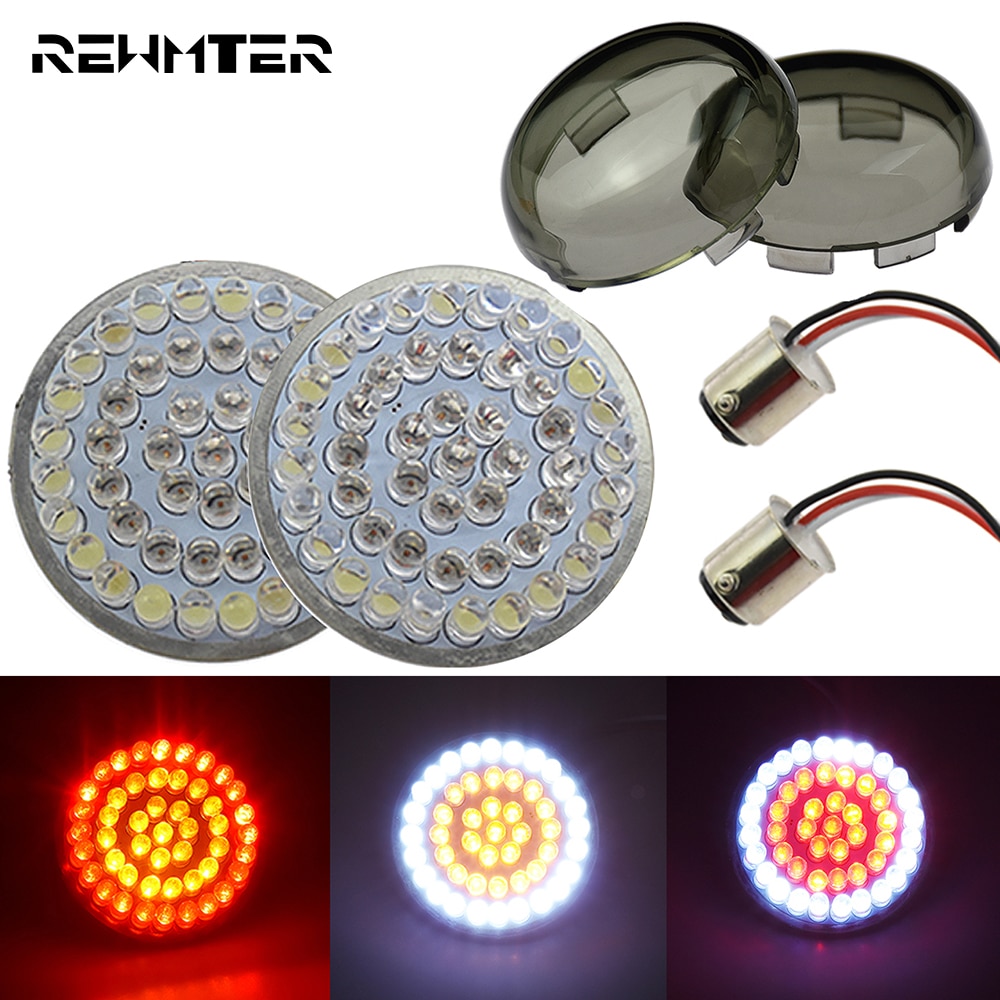 Indicateur de clignotant pour motos, feux insérés pour Harley Touring Sportster Dyna Softail XL 48 72, 1157 LED