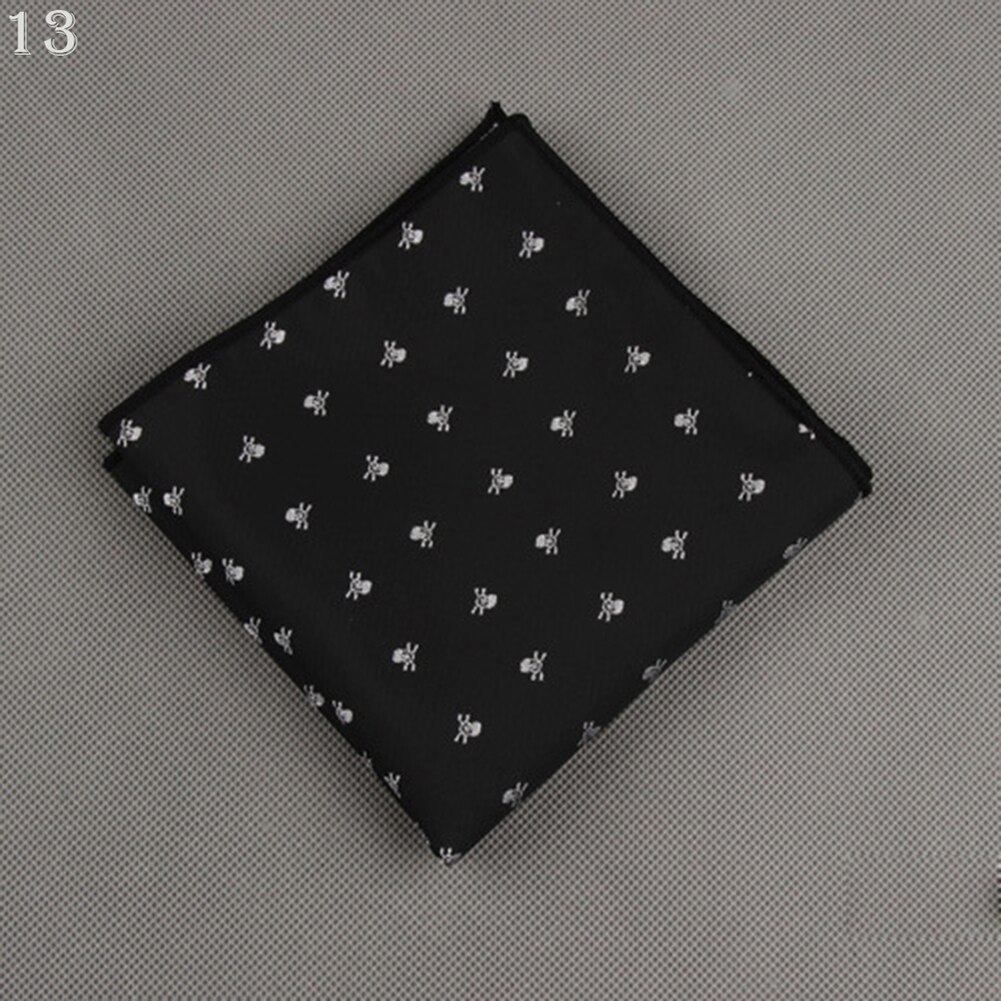 Luxury Men's Handkerchief Polka Dot Striped Floral Printed Hankies Polyester Hanky Business Pocket Square Chest Towel 23*23CM: 13