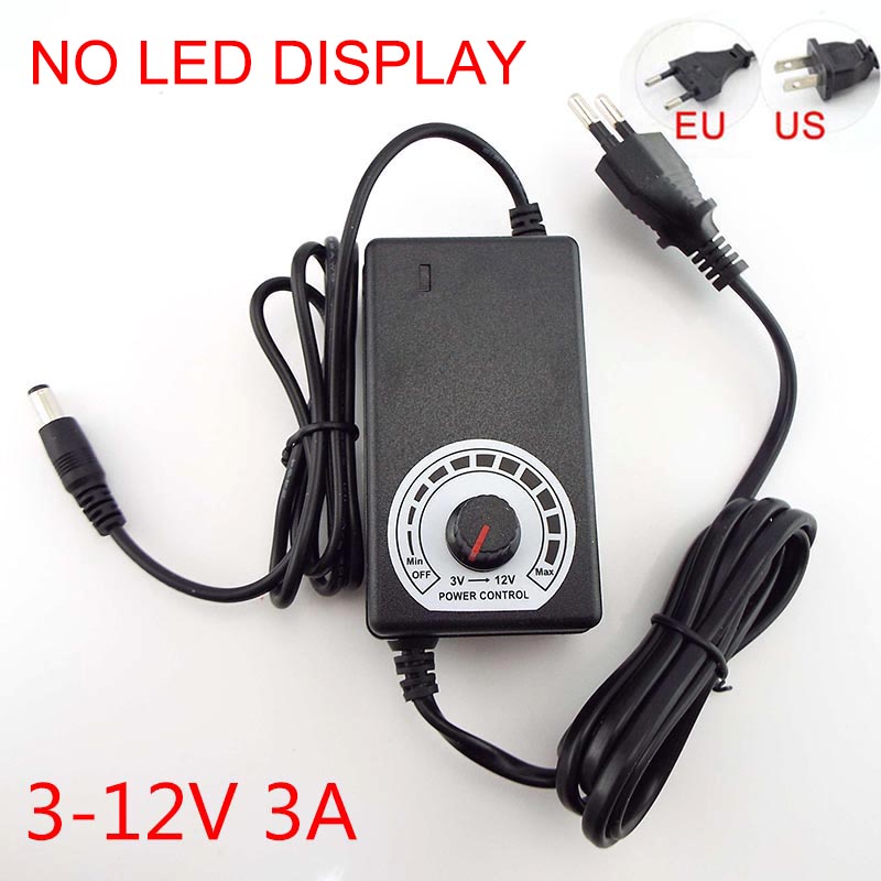 Adaptador de fuente de alimentación de AC100-240V a CC, 3-12V/3-24V, 3V, 6V, 9V, 12V, 15V, 18V, 24V, 2A, 5A, 10A, adaptador de conector de cargador ajustable