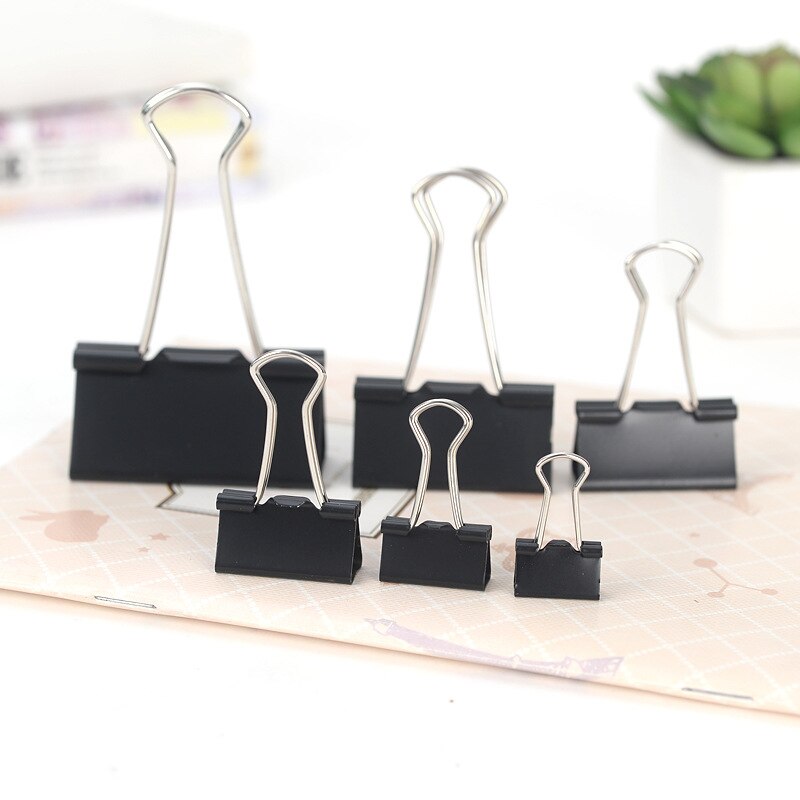 5pcs Paper Clip Metal Clips Office Accessories Clips Papeleria Bookmark School Stationery Foldback Metal Binder Clips
