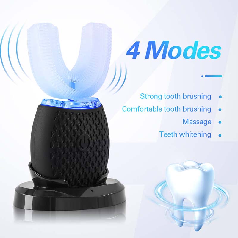 Newest U-Shape Soft Bristle Electric Toothbrush Waterproof Silicone Lazy Ultrasonic Induction Charging Electronic Toothbrush