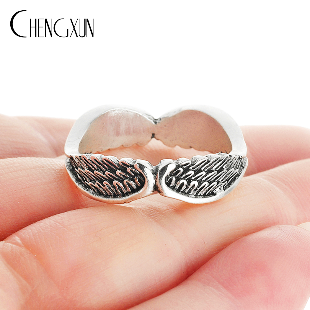 Chengxun Dragon Stijl Handgemaakte Antieke Zilveren Mannen Band Ring Punk Hip Hop Stapelbaar Biker Ring Mannelijke Vintage Mythologie Ring: 038