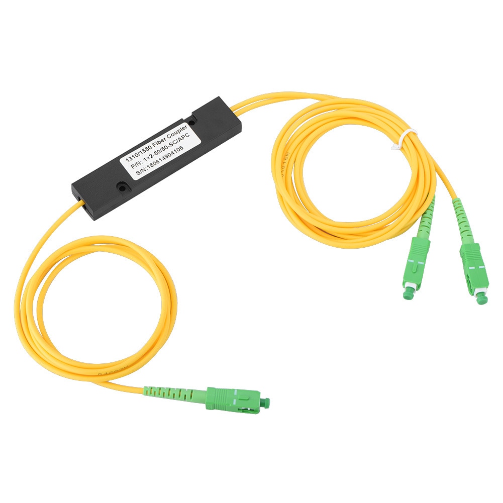 PLC Splitter SC APC 1X2 PLC Singlemode Fiber Optical Splitter SC/UPC PCL Splitter Internal Computer Cable Sleeve