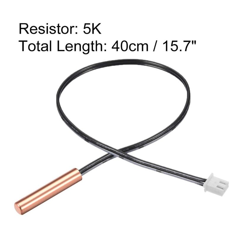 10 Uds 5K 10K 15K 20K 25K 50K 100K sonda Termistor NTC 15,7 pulgadas Sensor de temperatura sensible de cobre para aire acondicionado: 5K 10pcs